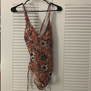 pink flower bathing suit